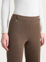 Pantalone ampio con tasche e micro check in Eco Jacquard Marroni Donna - Ragno