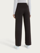 Pantalone ampio con tasche e micro check in Eco Jacquard Marroni Donna - Ragno