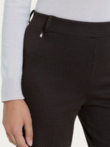 Pantalone ampio con tasche e micro check in Eco Jacquard Marroni Donna - Ragno