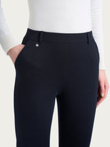 Pantalone dritto con tasche e micro check in Eco Jacquard Blu Donna - Ragno