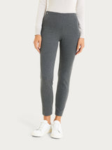 Pantalone a sigaretta con spacchetti e micro check in Eco Jacquard Neri Donna - Ragno