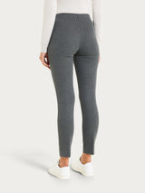 Pantalone a sigaretta con spacchetti e micro check in Eco Jacquard Neri Donna - Ragno