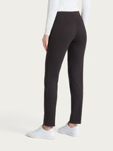 Pantalone a sigaretta con spacchetti e micro check in Eco Jacquard Marroni Donna - Ragno