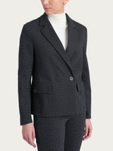 Blazer doppio petto e fantasia check in Eco Jacquard Neri Donna - Ragno