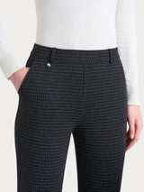 Pantalone dritto con tasche e fantasia check in Eco Jacquard  Neri Donna - Ragno