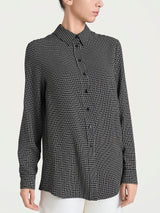 Camicia con micro check bicolor in Winter EcoSeta Neri Donna - Ragno