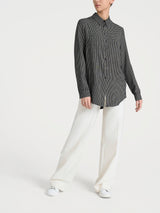 Camicia con micro check bicolor in Winter EcoSeta Neri Donna - Ragno