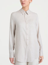Camicia con micro check bicolor in Winter EcoSeta Bianchi Donna - Ragno