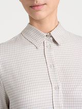 Camicia con micro check bicolor in Winter EcoSeta Bianchi Donna - Ragno