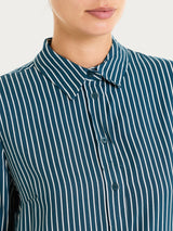 Camicia a righe in Winter EcoSeta Blu Donna - Ragno