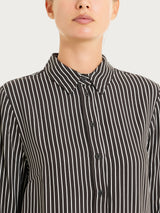 Camicia a righe in Winter Voile di Viscosa Satin Marroni Donna - Ragno