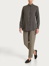 Camicia a righe in Winter Voile di Viscosa Satin Marroni Donna - Ragno