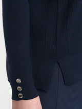 Maglia girocollo in Merino Soft Blu Donna - Ragno