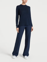 Maglia girocollo in Merino Soft Blu Donna - Ragno