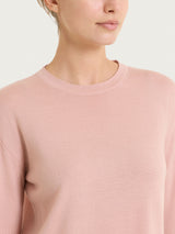 Maglia girocollo in Merino Soft Rosa Donna - Ragno
