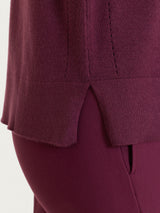 Maglia girocollo in Merino Soft Viola Donna - Ragno