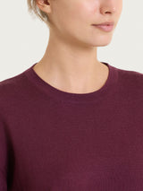 Maglia girocollo in Merino Soft Viola Donna - Ragno