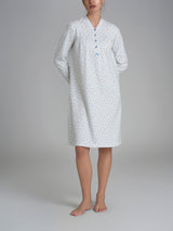 Camicia da notte con pieghe in Interlock di cotone 40-54 Azzurri Donna - Ragno