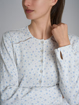 Camicia da notte con dettagli in Interlock di cotone 40-54 Azzurri Donna - Ragno