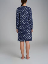 Camicia da notte con dettagli in Interlock di cotone 40-54 Blu Donna - Ragno