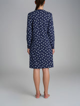 Camicia da notte con dettagli in Interlock di cotone 56-60 Blu Donna - Ragno