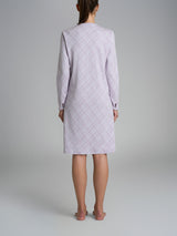 Camicia da notte con pizzo in Interlock di cotone 40-54 Viola Donna - Ragno