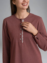 Camicia da notte con pizzo in Interlock di cotone 40-54 Arancioni Donna - Ragno