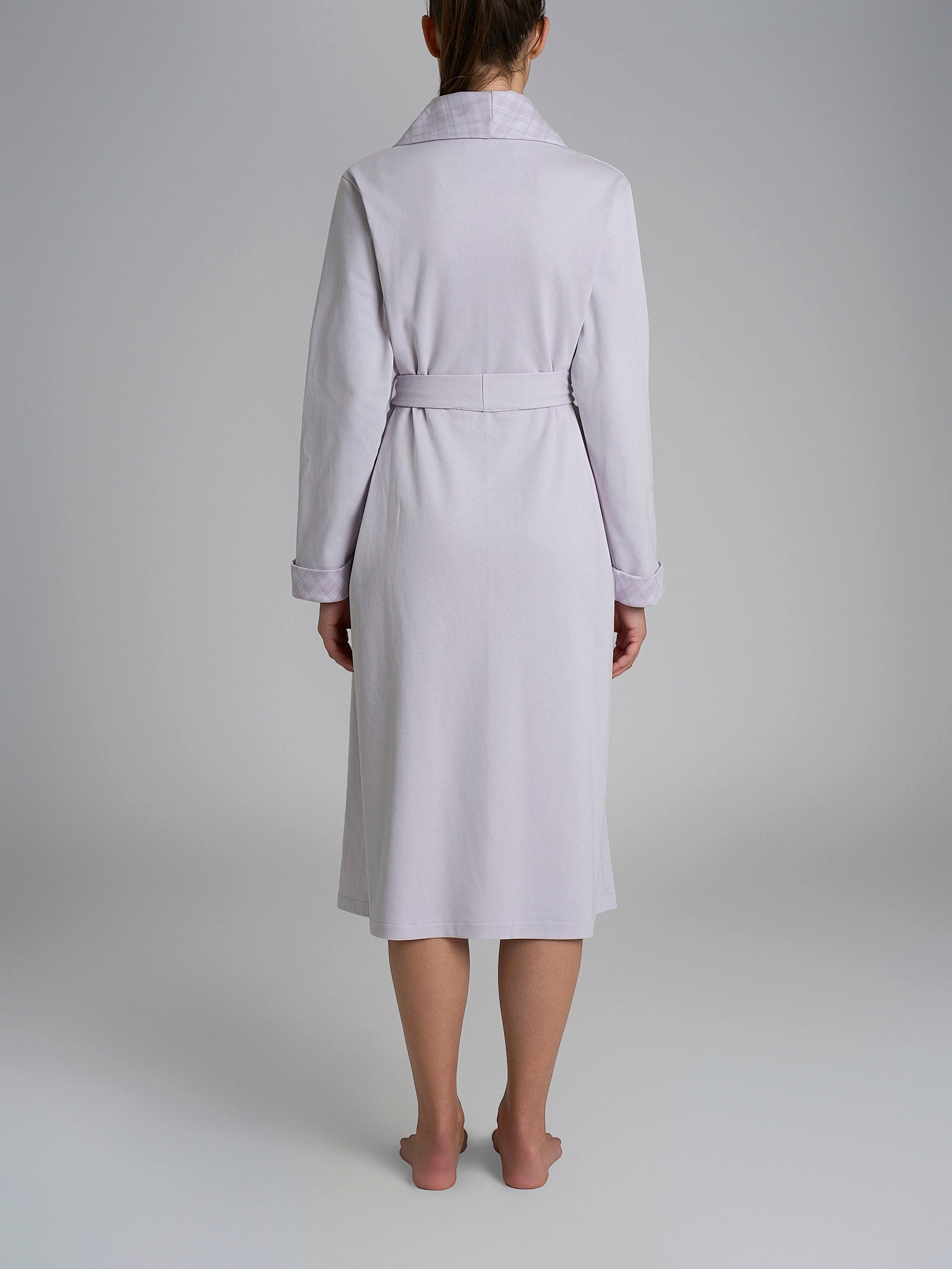 Vestaglia con cintura in Interlock di cotone Viola Donna - Ragno