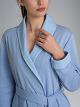 Vestaglia con cintura in Interlock di cotone Azzurri Donna - Ragno