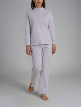Pigiama lupetto in tinta unita in Interlock di cotone Viola Donna - Ragno