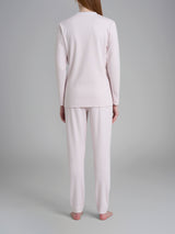 Pigiama con scollo a V in tinta unita in Interlock di cotone Rossi Donna - Ragno