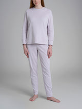 Pigiama girocollo tinta unita in Interlock di cotone Viola Donna - Ragno