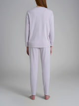 Pigiama girocollo tinta unita in Interlock di cotone Viola Donna - Ragno