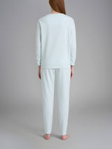 Pigiama girocollo tinta unita in Interlock di cotone Azzurri Donna - Ragno