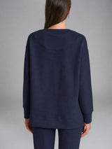 Felpa girocollo in Scuba Blu Donna - Ragno
