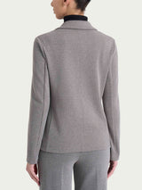 Blazer doppio petto con fantasia a spina di pesce in Eco Jacquard Marroni Donna - Ragno