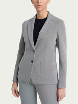 Blazer due bottoni con fantasia a spina di pesce in Eco Jacquard Neri Donna - Ragno