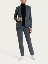 Blazer due bottoni con fantasia a spina di pesce in Eco Jacquard Neri Donna - Ragno