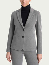 Blazer due bottoni con fantasia a spina di pesce in Eco Jacquard Marroni Donna - Ragno