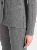 Blazer due bottoni con fantasia a spina di pesce in Eco Jacquard Marroni Donna - Ragno