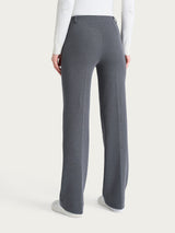 Pantalone ampio con fantasia a spina di pesce in Eco Jacquard Neri Donna - Ragno