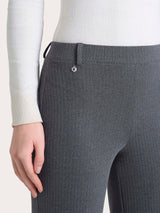 Pantalone ampio con fantasia a spina di pesce in Eco Jacquard Neri Donna - Ragno