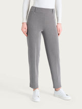 Pantalone a carota con fantasia a spina di pesce in Eco Jacquard Marroni Donna - Ragno