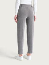 Pantalone a carota con fantasia a spina di pesce in Eco Jacquard Marroni Donna - Ragno