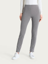 Pantalone a sigaretta con spacchetti e fantasia a spina di pesce in Eco Jacquard Marroni Donna - Ragno