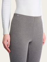 Pantalone a sigaretta con spacchetti e fantasia a spina di pesce in Eco Jacquard Marroni Donna - Ragno