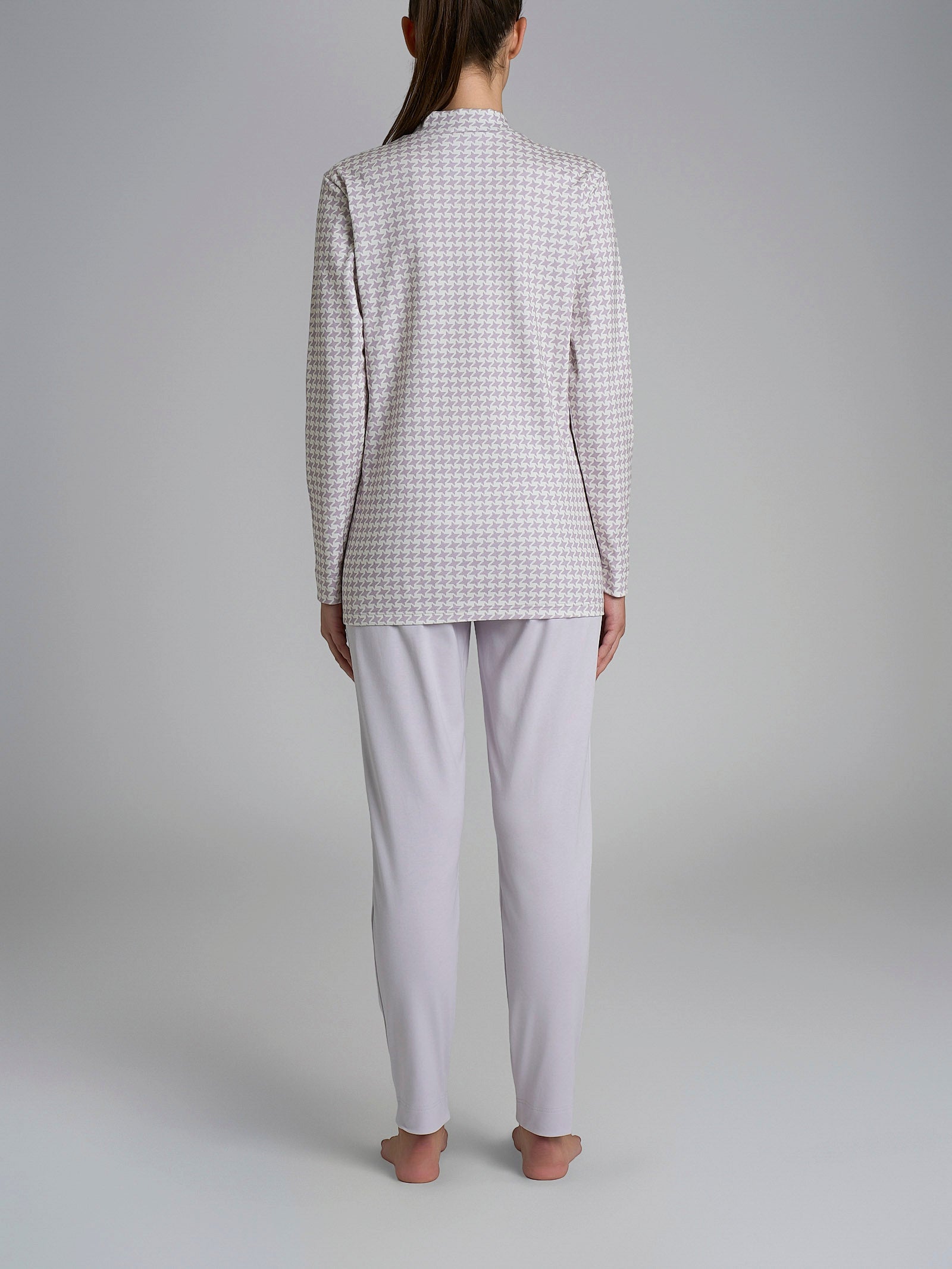 Pigiama con scollo a V in Interlock di cotone  Viola Donna - Ragno