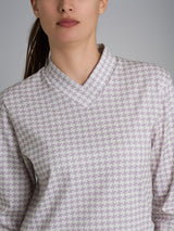 Pigiama con scollo a V in Interlock di cotone Viola Donna - Ragno