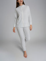 Pigiama con zip in tinta unita in Cotton Eco Pile Neri Donna - Ragno