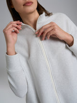 Pigiama con zip in tinta unita in Cotton Eco Pile Neri Donna - Ragno